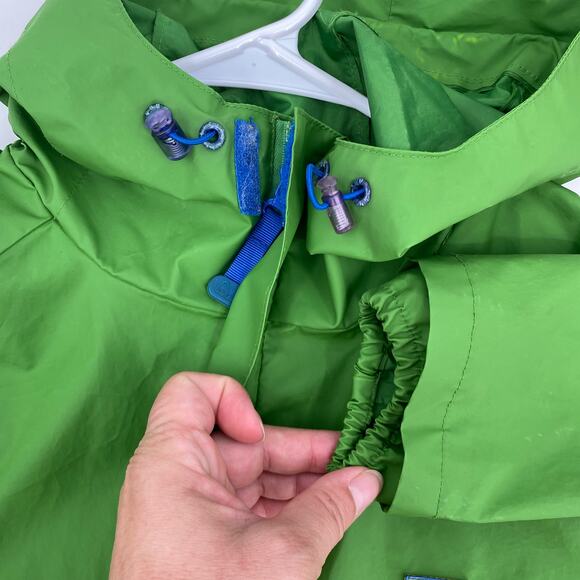 Head Full Zip Long Sleeve Raincoat Outdoor Jacket Green Kids Size XL - Picture 9 of 10